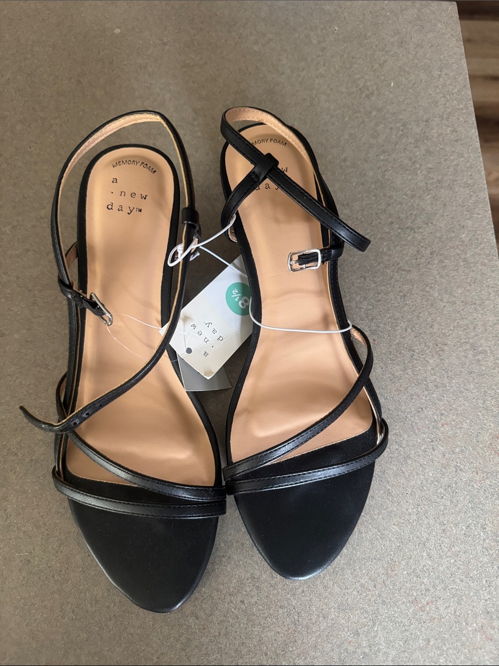 a new day Black Strappy Low Heel Sandals - Picture 1 of 3